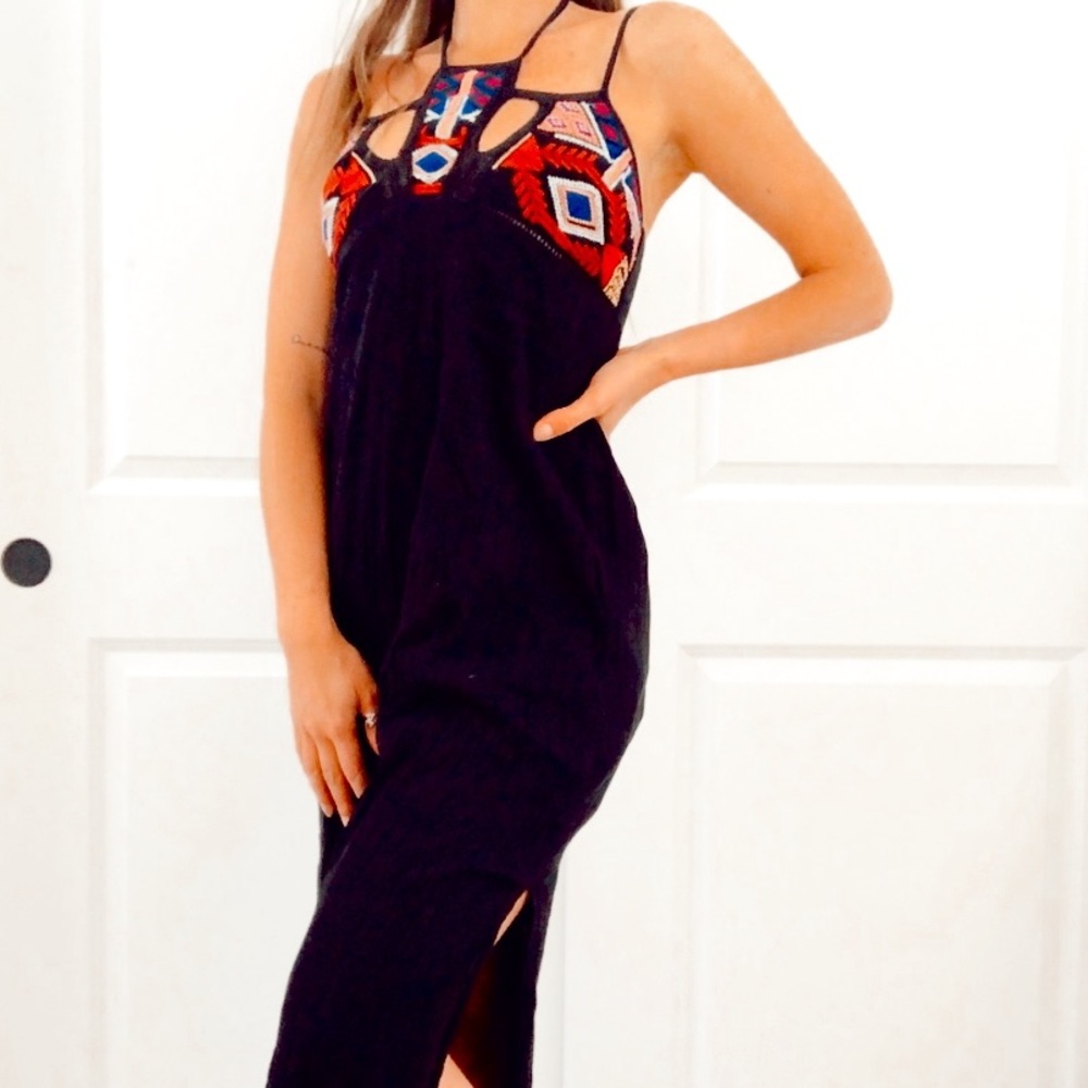 lua nora || black boho maxi dress
